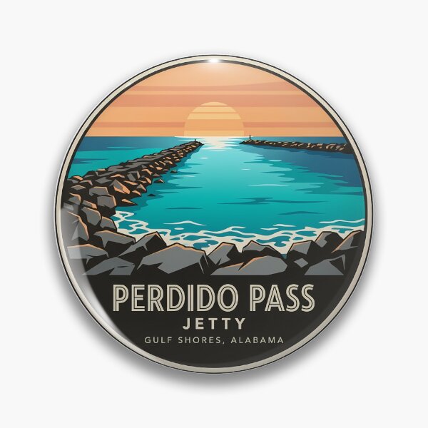 Item preview, Perdido Pass Jetty Gulf Shores Alabama Sunset Sticker designed and sold by DetourDgn.