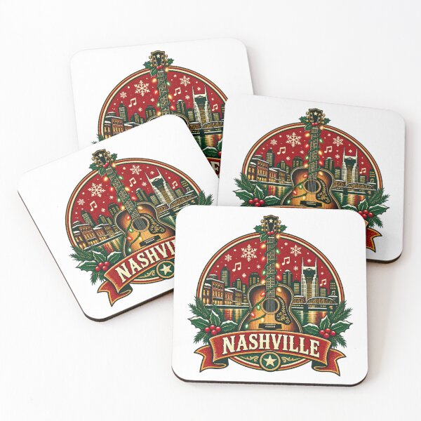 Item preview, Nashville Christmas Shirt – Retro Guitar & Snowflake Vintage Music Design designed and sold by Globalcitytees.