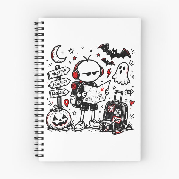Item preview, Halloween Travel T-shirt – Adventure, Ghost and Pumpkin Doodle designed and sold by J-Impression.