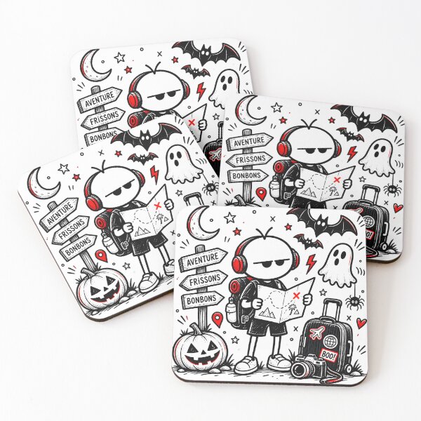 Item preview, Halloween Travel T-shirt – Adventure, Ghost and Pumpkin Doodle designed and sold by J-Impression.