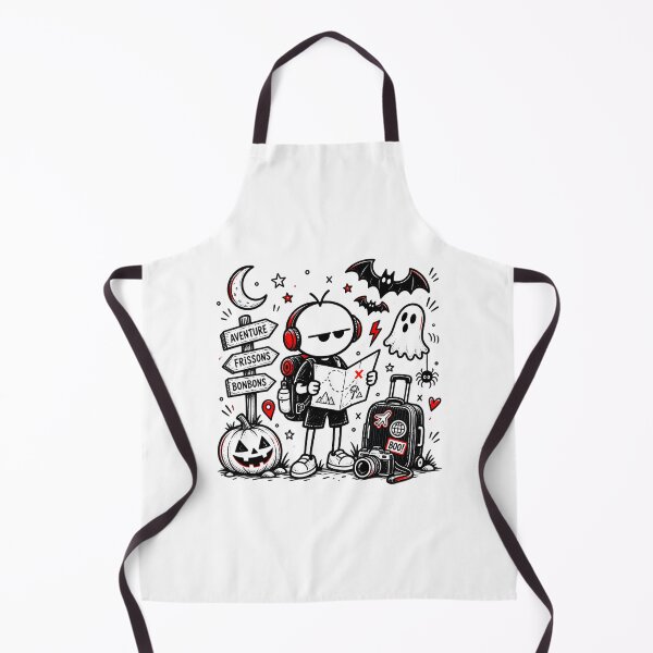 Item preview, Halloween Travel T-shirt – Adventure, Ghost and Pumpkin Doodle designed and sold by J-Impression.