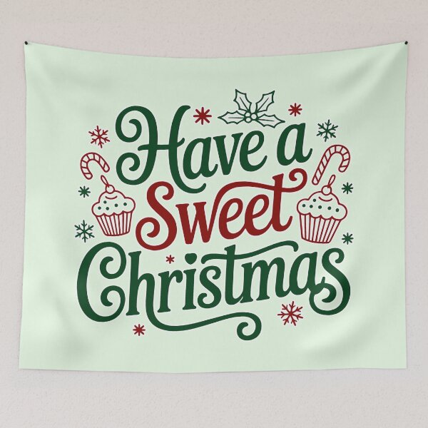 Item preview, Have a Sweet Christmas, Retro Holiday Cupcake And Candy Cane designed and sold by zozo-shop.