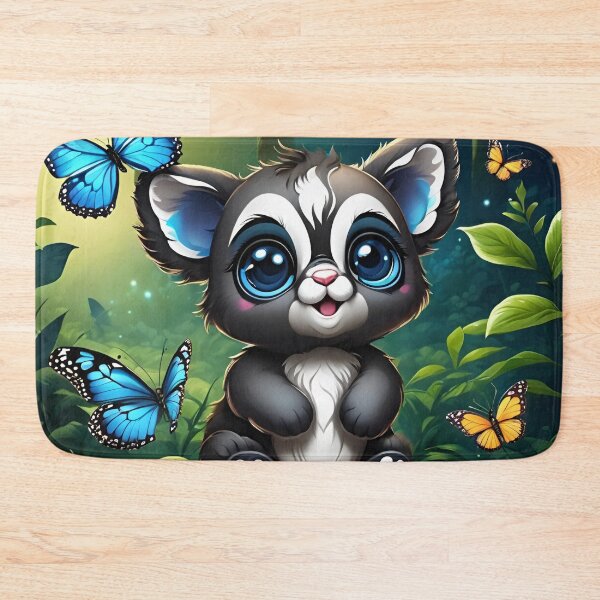 Item preview, Big Blue-Eyed Cub Surrounded by Forest Butterflies designed and sold by CASASIS_MERCH.