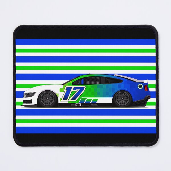 Item preview, #17 Chris Buescher Green & Blue Stock Car designed and sold by PitWallArt.