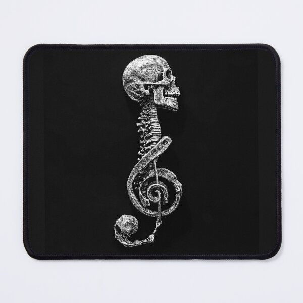 Item preview, Skeletal Treble Clef with Skulls Gothic Music Anatomy Art Design designed and sold by inkoutninja.
