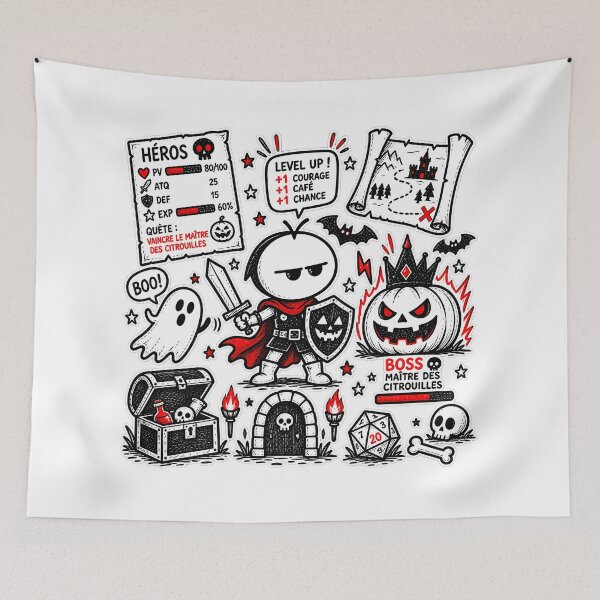 Item preview, Halloween RPG T-shirt – Heroes vs. the Pumpkin Master designed and sold by J-Impression.