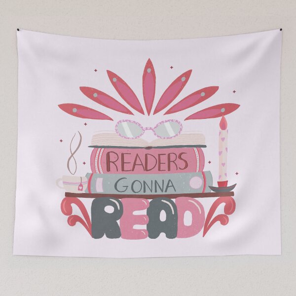 Item preview, Readers Gonna Read - Pink Retro Lettering & Tea designed and sold by Home Cyn Home.