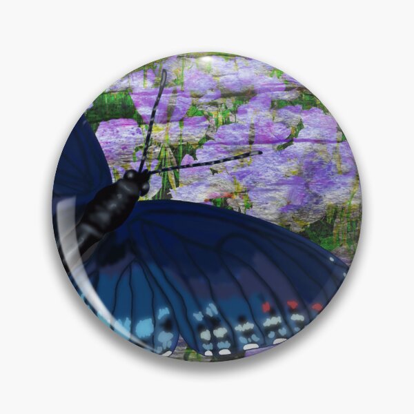Item preview, Red-Spotted Admiral Butterfly Over Field of Light Purple Flower Blooms designed and sold by michaelasamples.