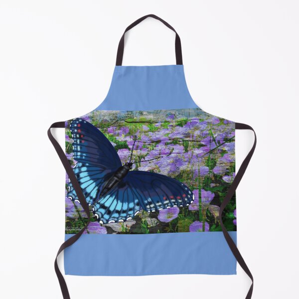 Item preview, Red-Spotted Admiral Butterfly Over Field of Light Purple Flower Blooms designed and sold by michaelasamples.