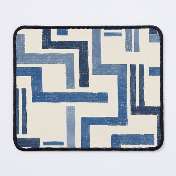 Item preview, Coastal Blue Interlocking Broken Lines designed and sold by Thanat Pattern Studio.