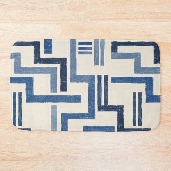 Item preview, Coastal Blue Interlocking Broken Lines designed and sold by Thanat Pattern Studio.