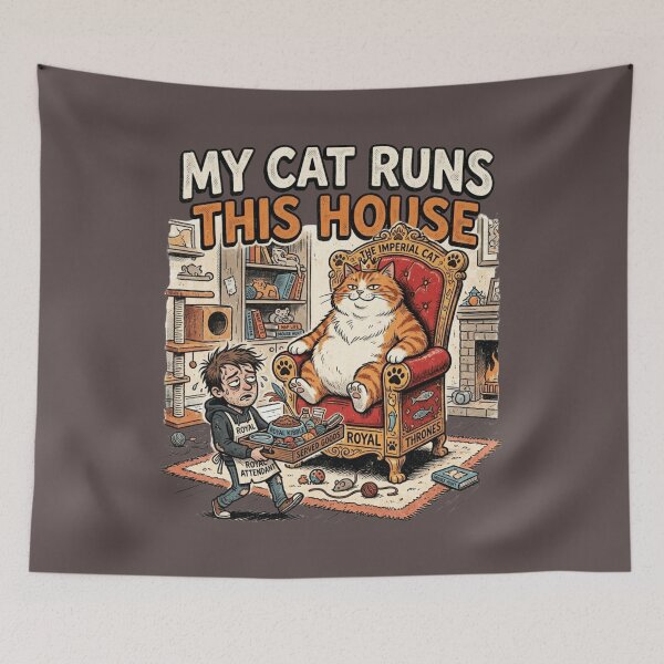 Item preview, My Cat Runs This House – Funny Cat Owner Boss Cat Design designed and sold by RajDeals.