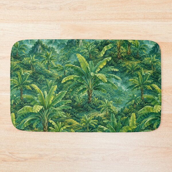 Item preview, Emerald Banana Grove in Tropical Mist designed and sold by Thanat Pattern Studio.