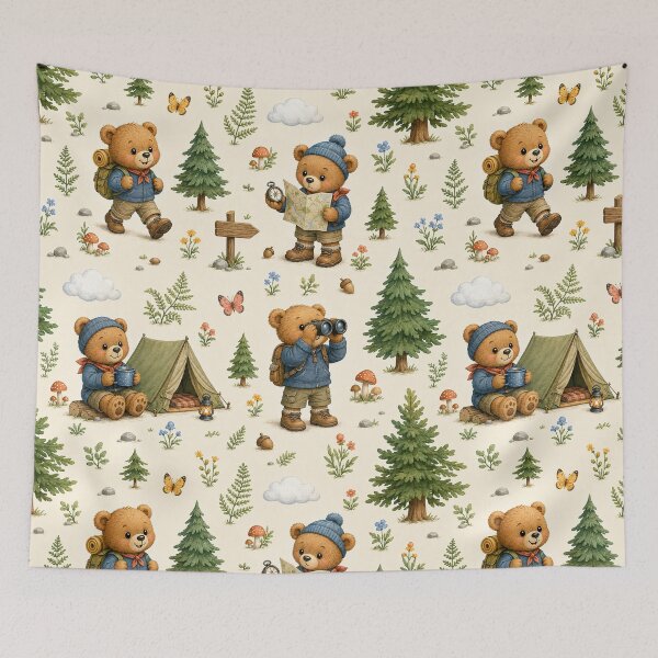 Item preview, Teddy Bear Hiking Adventure designed and sold by Thanat Pattern Studio.
