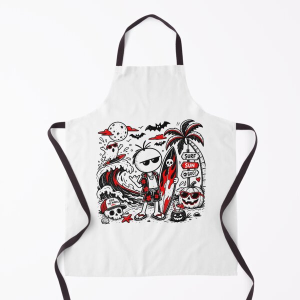 Item preview, Halloween Surf T-shirt – Surfer, Ghost and Tropical Pumpkin designed and sold by J-Impression.