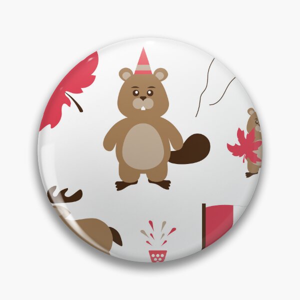 Item preview, Happy Canada Day Cute Beaver Moose Maple Leaf Vector Sticker Pack designed and sold by ElenMart.