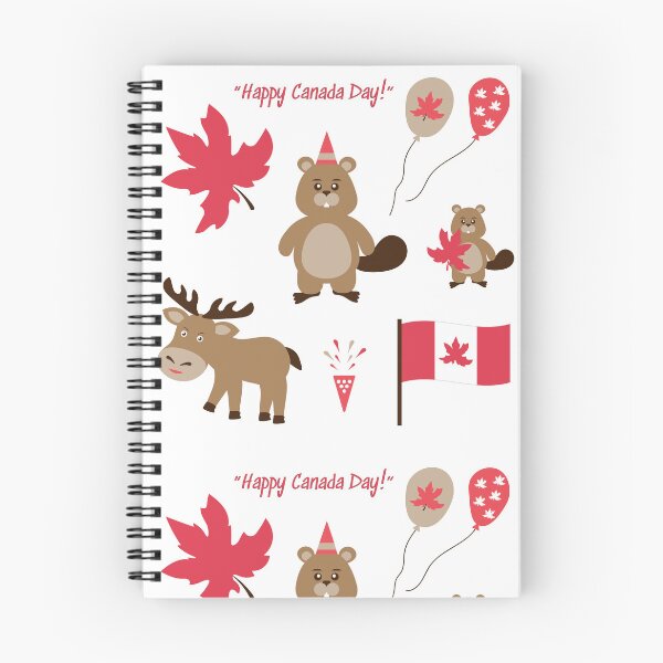 Item preview, Happy Canada Day Cute Beaver Moose Maple Leaf Vector Sticker Pack designed and sold by ElenMart.
