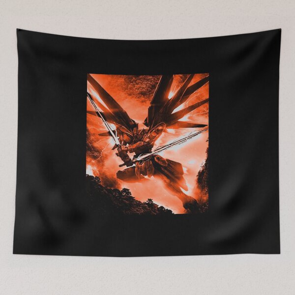Item preview, red frame Freedom Gundam seed full blast mode attack digital hand artwork designed and sold by sabartgunpla.