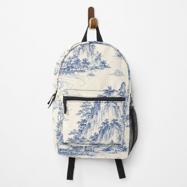 Item preview, Indigo Thai Riverscape Toile designed and sold by Thanat Pattern Studio.