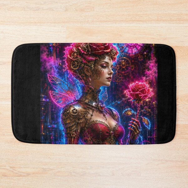 Item preview, Neon steampunk rose — fantasy mechanical queen designed and sold by Axokris.
