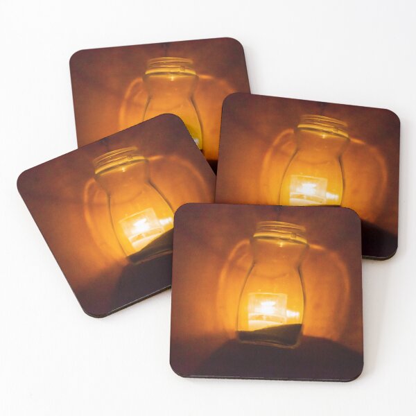 Item preview, Warm Lantern Glow Inside a Glass Jar: Soft Amber Light in a Dark Cozy Scene designed and sold by Nmallia.