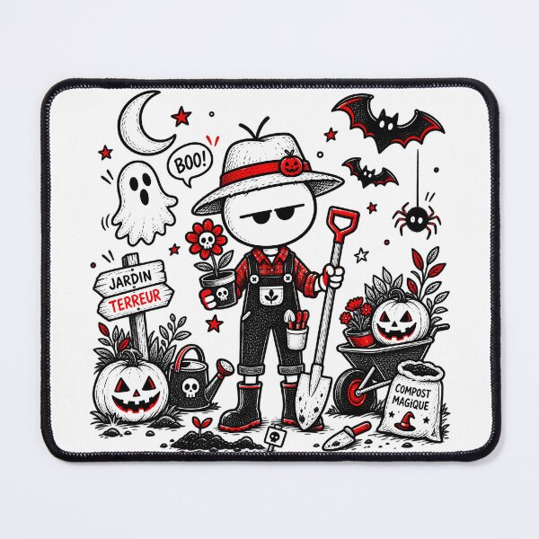 Item preview, Halloween Gardener T-shirt – Garden of Terror and Pumpkins designed and sold by J-Impression.