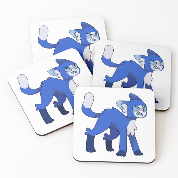 Item preview, Angry Blue Cat Fantasy Warrior Anime Kitten Art designed and sold by Demoreau.