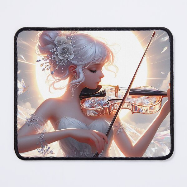 Item preview, Celestial White Hair Violinist Girl in Radiant Light designed and sold by Holub Art Studio & design.
