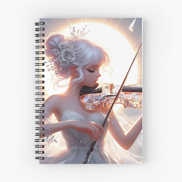 Item preview, Celestial White Hair Violinist Girl in Radiant Light designed and sold by Holub Art Studio & design.