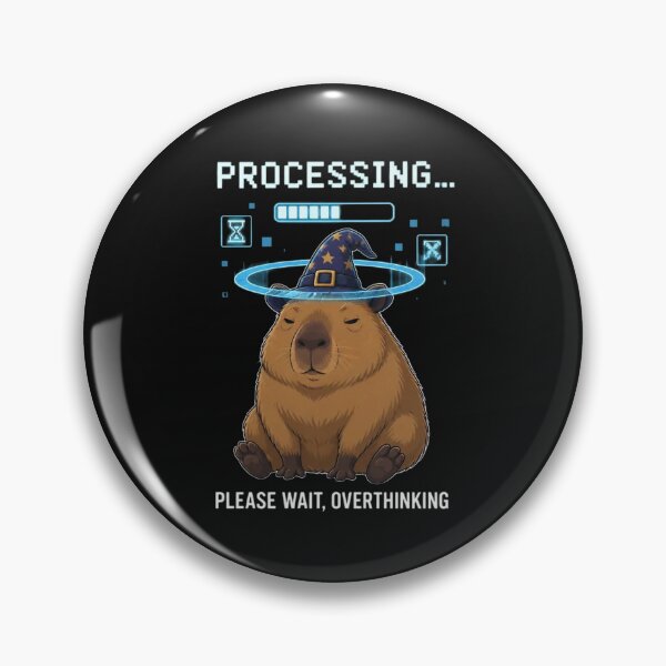 Item preview, Processing Please Wait Overthinking Capybara designed and sold by ArtsUnit.