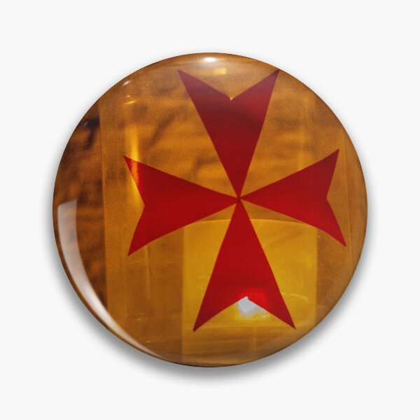 Item preview, Amber Lantern With Red Maltese Cross Symbol and Candle Glow in Dim Night Setting designed and sold by Nmallia.