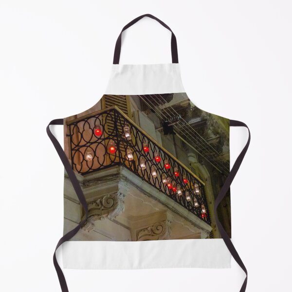 Item preview, Night Balcony With Ornate Railing And Red Lanterns Hanging Along The Edge designed and sold by Nmallia.