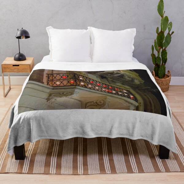 Item preview, Night Balcony With Ornate Railing And Red Lanterns Hanging Along The Edge designed and sold by Nmallia.