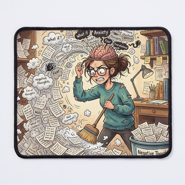 Item preview, Sweeping Away Negative Thoughts Mental Declutter Art designed and sold by Michaelragheb.