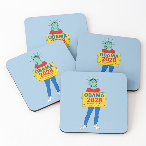 Item preview, Obama 2028 22nd Amendment Political Satire Liberty Pop Art designed and sold by KungPowUnicorn.