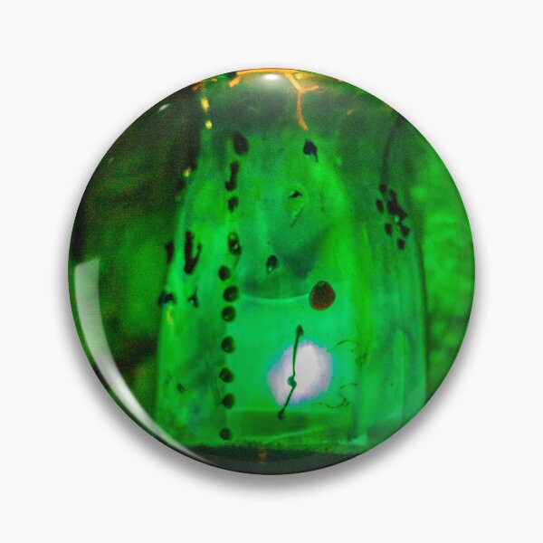 Item preview, Green Glowing Bottle With Cracked Surface in Dark Setting for Mystery and Halloween designed and sold by Nmallia.