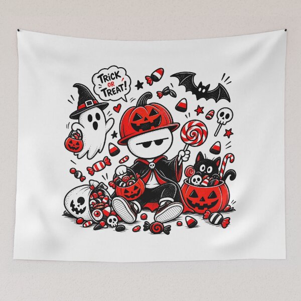 Item preview, Halloween Candy T-shirt – Trick or Treat, Ghost and Pumpkin designed and sold by J-Impression.