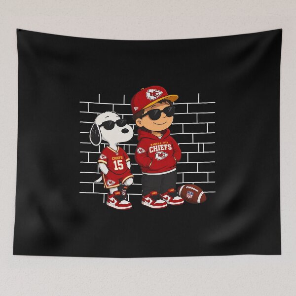 Item preview, Kansas City Chiefs Cartoon Duo with Football designed and sold by VividSurreal.