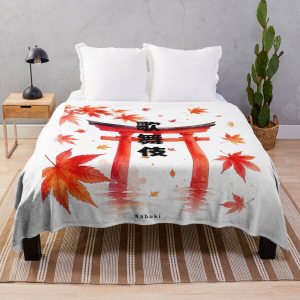 Item preview, Kabuki - Japanese Theater | Torii Gate & Autumn Leaves | Japanese Design designed and sold by JapanMemoir.