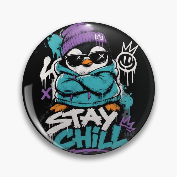 Item preview, Stay Chill Urban Graffiti Penguin Streetwear designed and sold by CRMediaGroup.