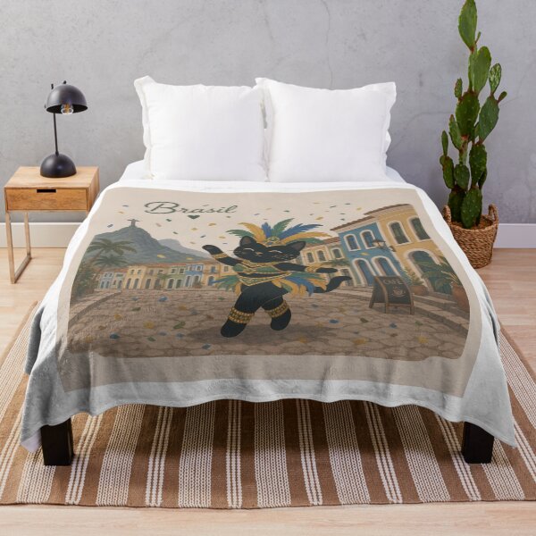 Item preview, Brazilian Cat Dancing Samba Rio Carnival Art designed and sold by Wandered North.