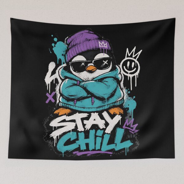 Item preview, Stay Chill Urban Graffiti Penguin Streetwear designed and sold by CRMediaGroup.