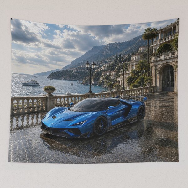 Item preview, Azure Velocity – Luxury Blue Supercar on the Riviera designed and sold by ZYVARENNE.
