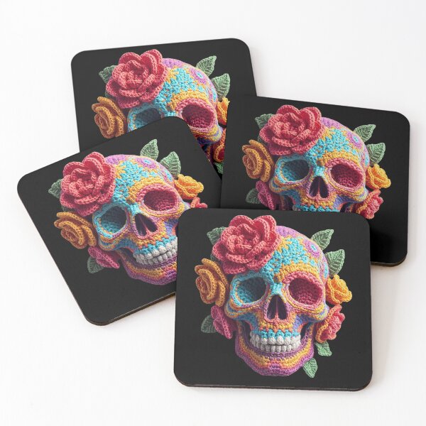Item preview, Amigurumi Sugar Skull and Roses designed and sold by Festive Bug.