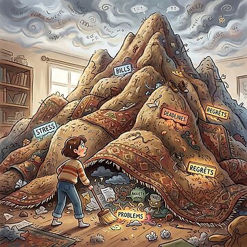 Artwork thumbnail, Mountain Swept Under Rug Avoidance Humor by Michaelragheb