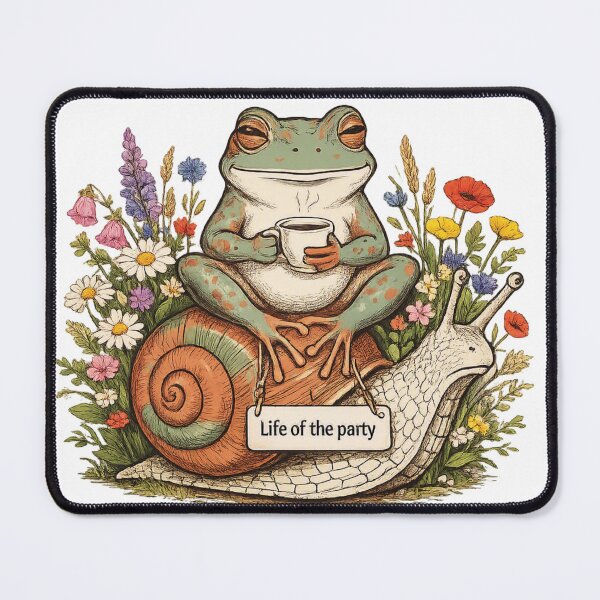Item preview, Whimsical Frog & Snail Tea Party designed and sold by Mindful56.