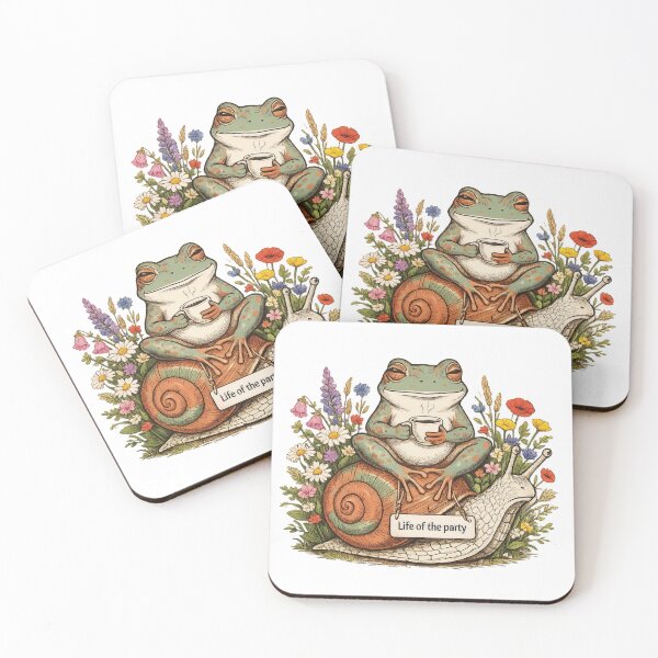 Item preview, Whimsical Frog & Snail Tea Party designed and sold by Mindful56.