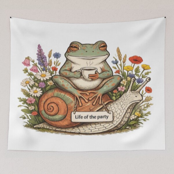 Item preview, Whimsical Frog & Snail Tea Party designed and sold by Mindful56.
