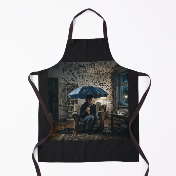 Item preview, Rain Of Overthinking Umbrella Depression Awareness Art designed and sold by Michaelragheb.