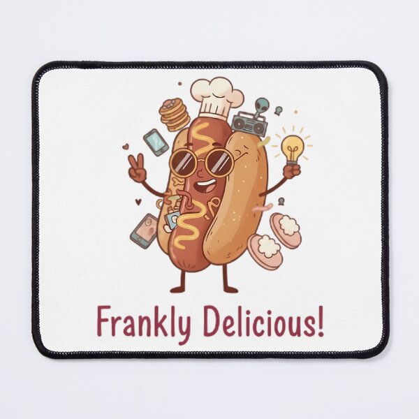 Item preview, Frankly Delicious Quirky Hot Dog Chef Design With Shades And Hat designed and sold by linn-kathline.